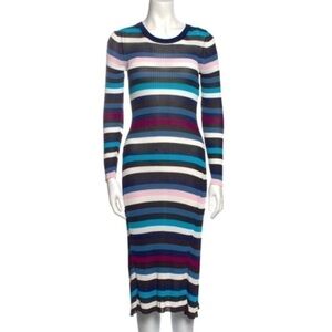 𝅺AQUAZZURA Striped Midi Length Dress